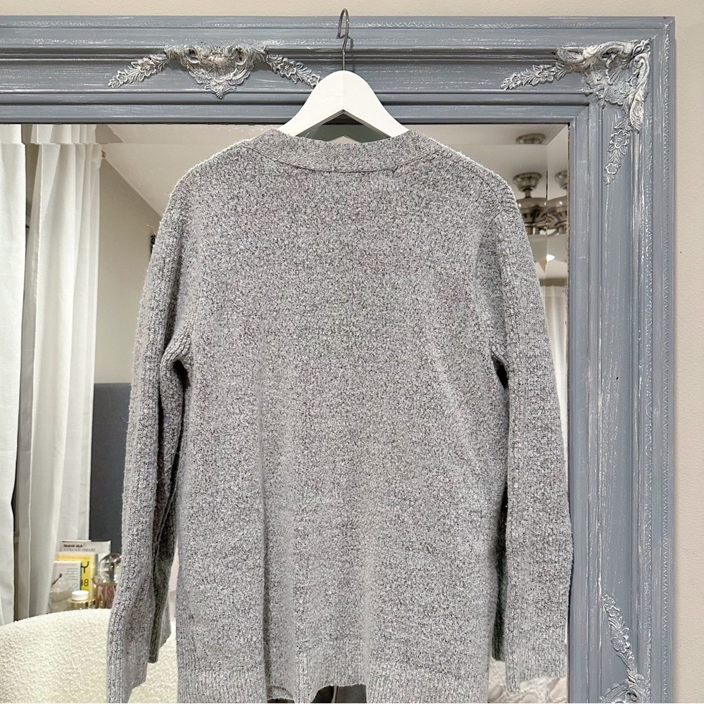 Calvin Klein Open Cardigan Gray Oversized Long Line Cozy Cottagecore Granny M - Picture 5 of 9